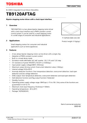 TB9120AFTAG datasheet cover page