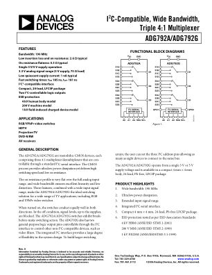 ADG792A 数据手册首页
