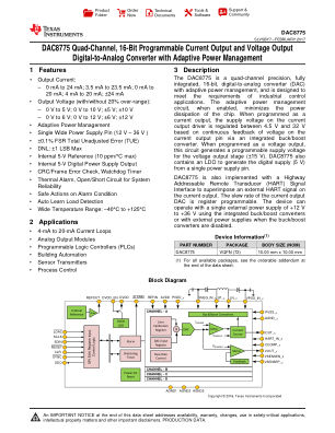 DAC8775 datasheet cover page