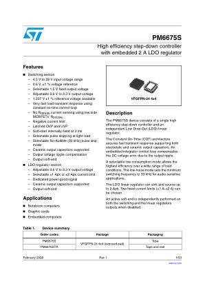 PM6675S datasheet cover page