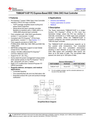 TSB82AF15-EP datasheet cover page