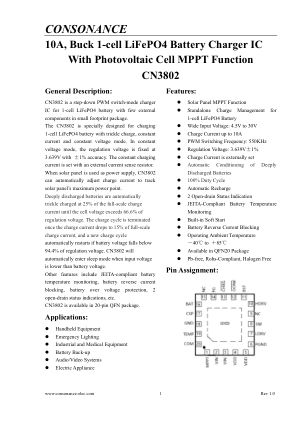 CN3802 数据手册首页