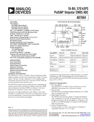 AD7664 数据手册首页