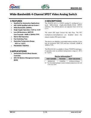 RS2233-Q1 数据手册首页