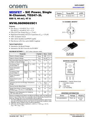 NVHL060N065SC1 datasheet cover page