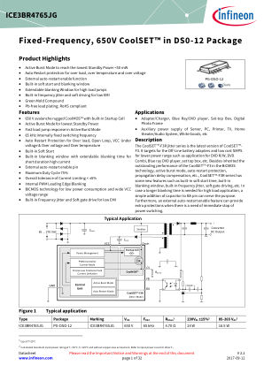 ICE3BR4765JG datasheet cover page