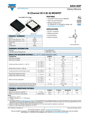 SIRA18DP 数据手册首页