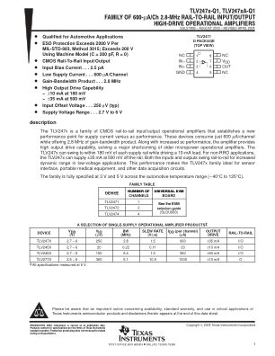 TLV2474A-Q1 数据手册首页
