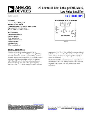 HMC1040CHIPS datasheet cover page