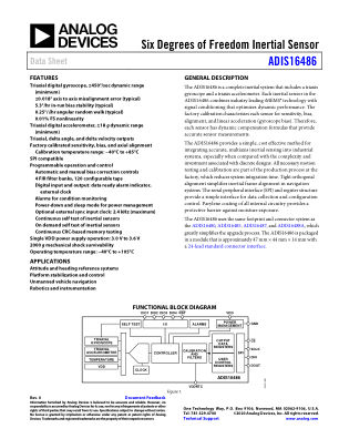 ADIS16486 数据手册首页