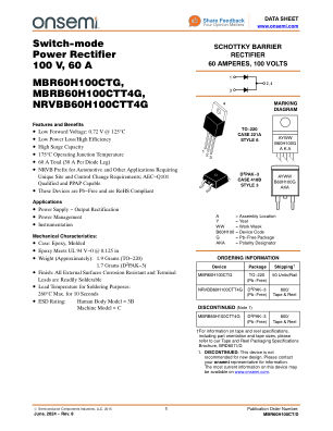 MBR60H100CT 数据手册首页