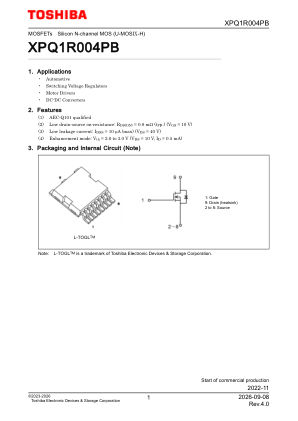 XPQ1R004PB 数据手册首页
