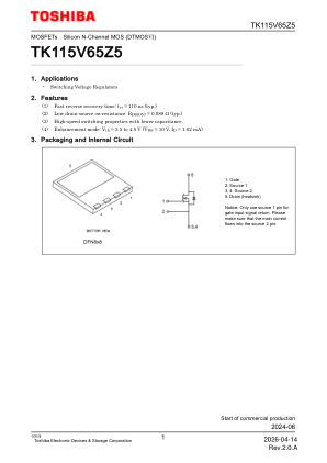 TK115V65Z5 datasheet cover page