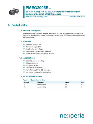 PMEG2005EL datasheet cover page