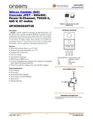 UF3C065030T3S 数据手册首页