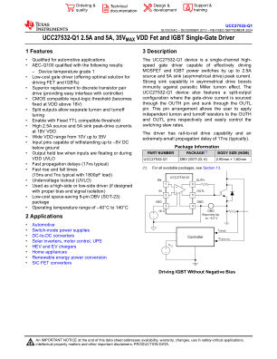 UCC27532-Q1 datasheet cover page
