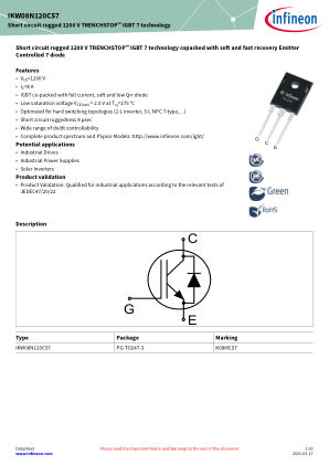 IKW08N120CS7 数据手册首页