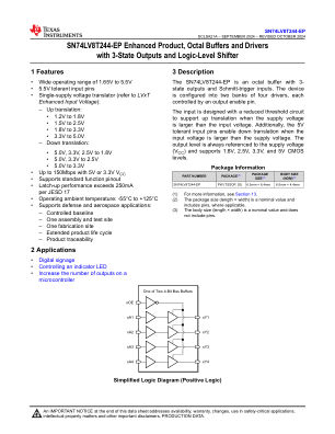 SN74LV8T244-EP datasheet cover page