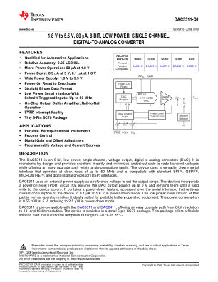 DAC5311-Q1 datasheet cover page