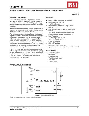 IS32LT3174-GRLA3-TR datasheet cover page