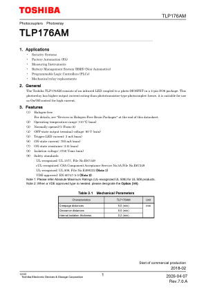 TLP176AM datasheet cover page
