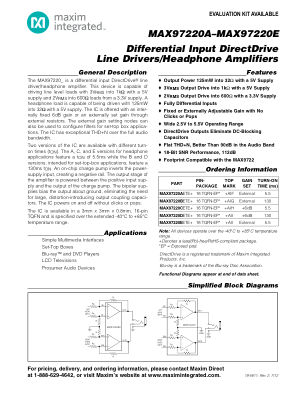 MAX97220A-MAX97220E datasheet cover page