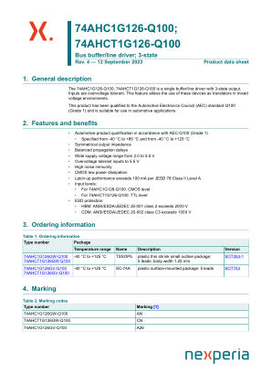 74AHC1G126GW-Q100H datasheet cover page