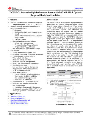 TAD5212-Q1 datasheet cover page