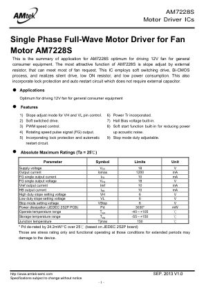 AM7228S 数据手册首页