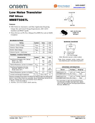 MMBT5087LT1 数据手册首页