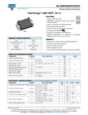 VS-50MT060PHTAPBF datasheet cover page