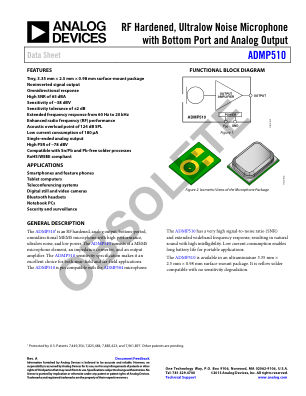 ADMP510 数据手册首页