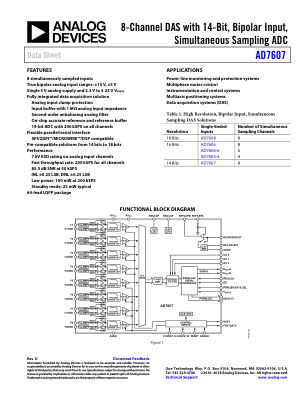 AD7607 datasheet cover page