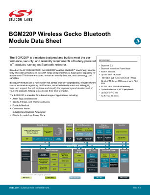 BGM220PC22HNA2 datasheet cover page