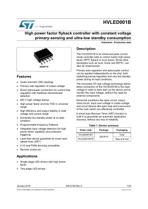 HVLED001B 数据手册首页