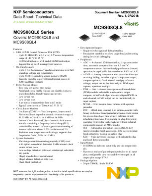 MC9S08QL8 datasheet cover page