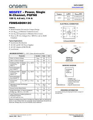 FDMS4D0N12C 数据手册首页