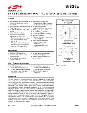 SI8261BCC-C-ISR 数据手册首页