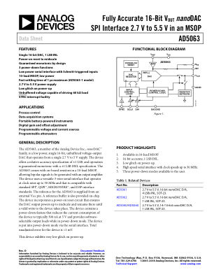 AD5063 datasheet cover page