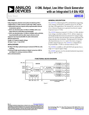 AD9530 数据手册首页