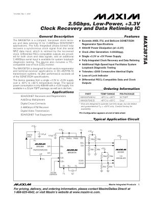 MAX3875A datasheet cover page