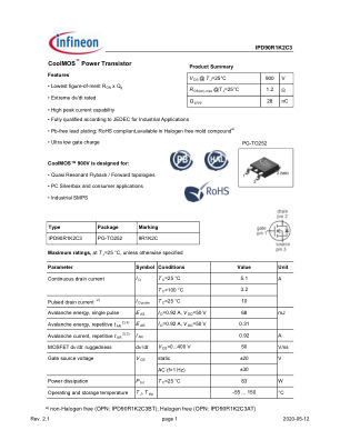 IPD90R1K2C3 数据手册首页
