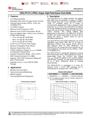 CDCLVP1212 datasheet cover page