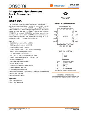NCP3135 datasheet cover page