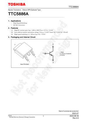 TTC5886A datasheet cover page