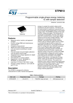 STPM10 数据手册首页
