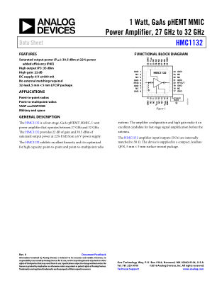HMC1132 datasheet cover page
