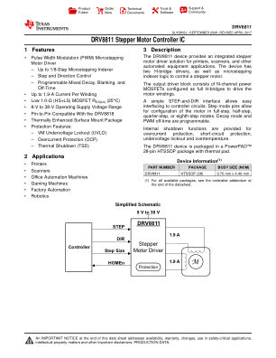 DRV8811 数据手册首页
