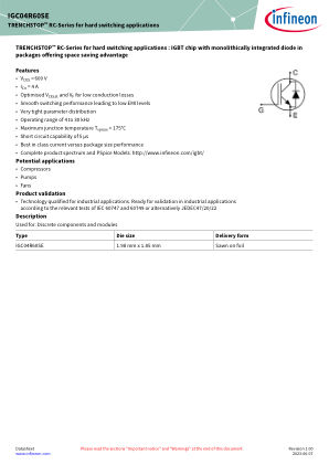 IGC04R60DE datasheet cover page