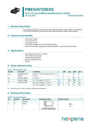 PMEG45T20EXDX 数据手册首页